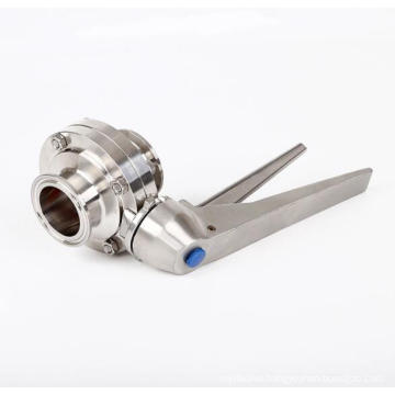 Stainless Steel Handle Butt Weld Tri Clamp Sanitary Butterfly Valve